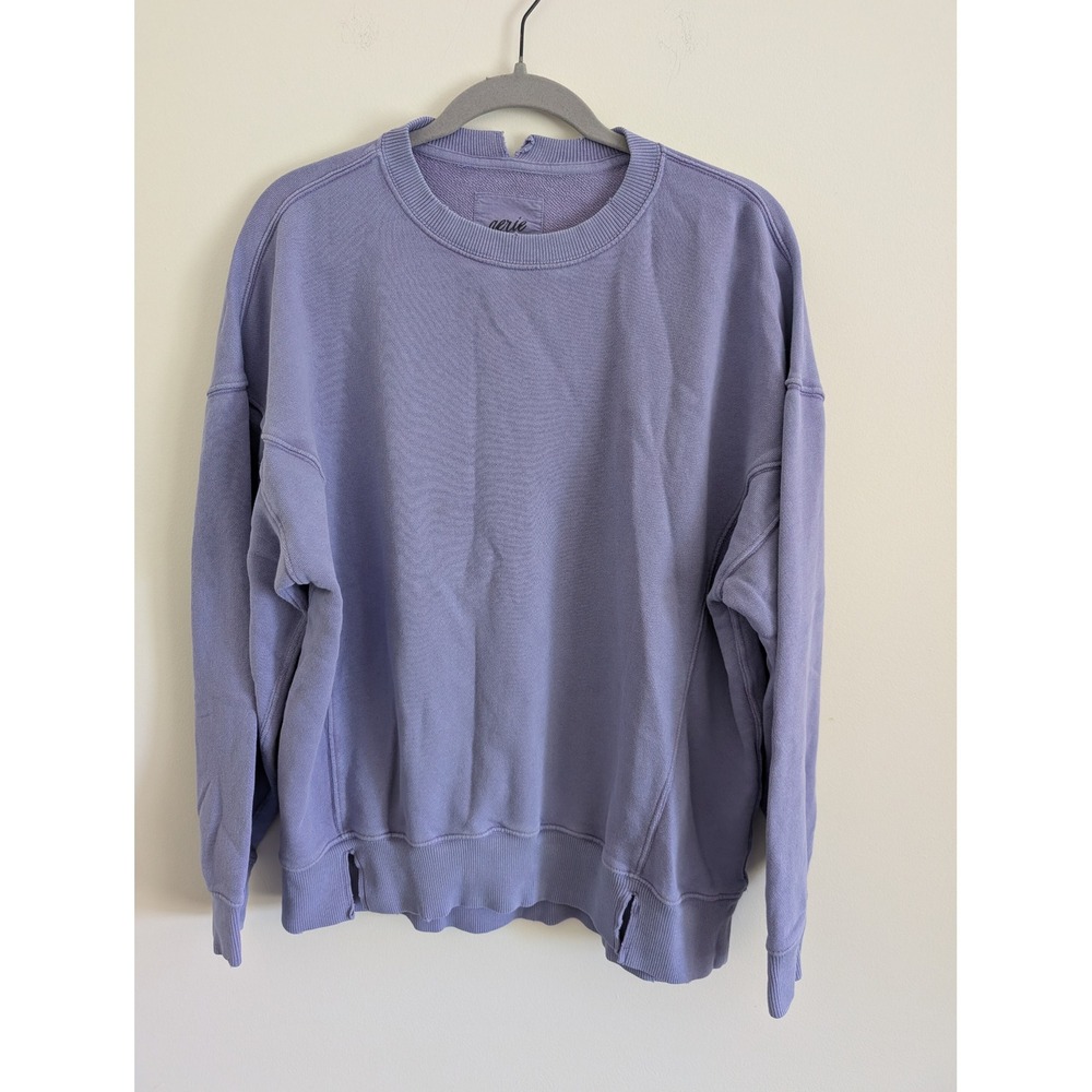 Aerie Womens Purple Relaxed Crewneck Sweatshirt Size Small oversized lounge